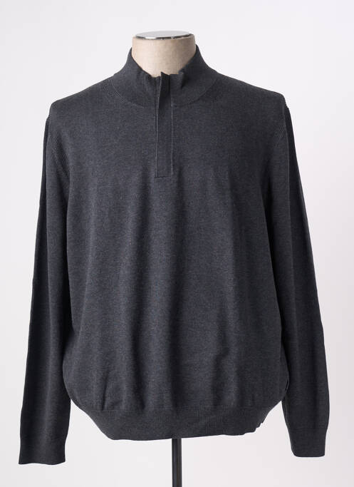 Pull maille souple et aérée manches longues gris HUGO BOSS homme