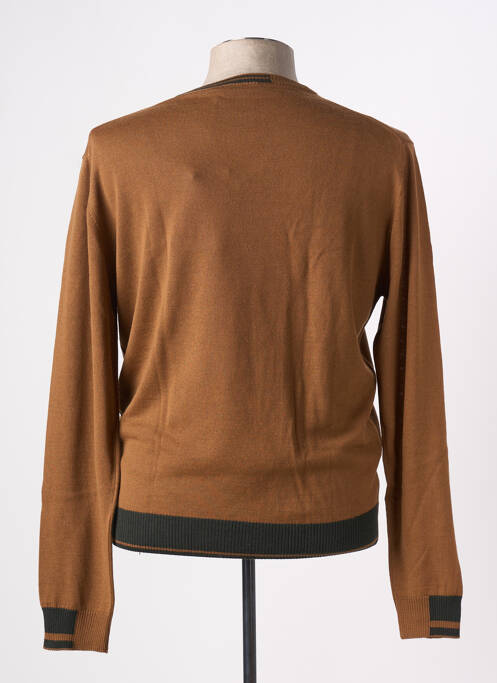 Pull col v manches longues marron MANUEL RITZ homme