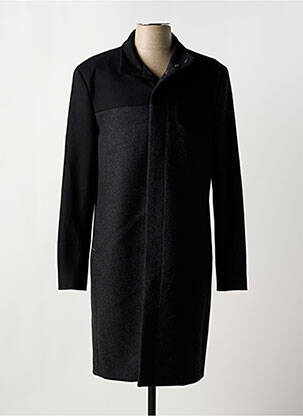 Manteau long coupe droite sans capuche gris BIKKEMBERGS homme
