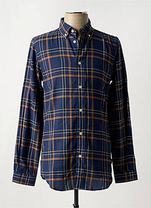 Chemise manches longues imprimé carreaux bleu PAUL SMITH homme
