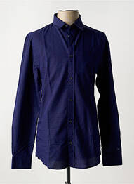 Chemise manches longues imprimé fantaisie bleu TRUSSARDI JEANS homme