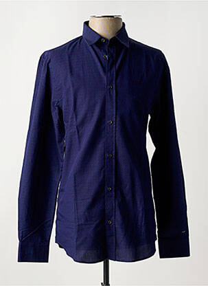 Chemise manches longues imprimé fantaisie bleu TRUSSARDI JEANS homme