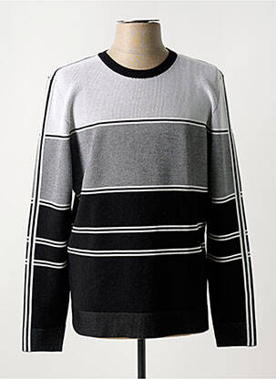 Pull col rond manches longues noir BIKKEMBERGS homme