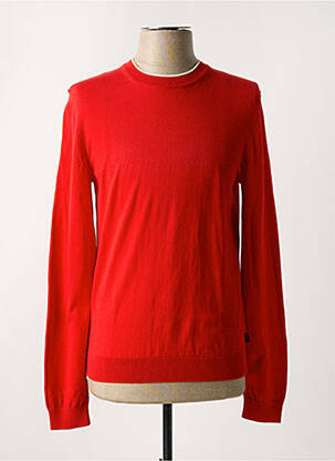 Pull col rond manches longues rouge HUGO BOSS homme
