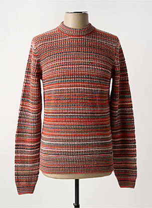 Pull col rond manches longues orange HUGO BOSS homme