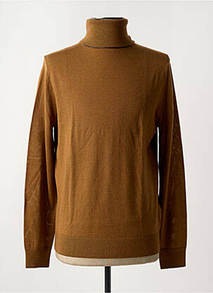 Pull col roulé coupe cintrée manches longues marron PAUL SMITH homme