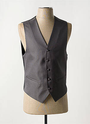 Gilet sans manche effet matière satinée gris JEAN DE SEY homme