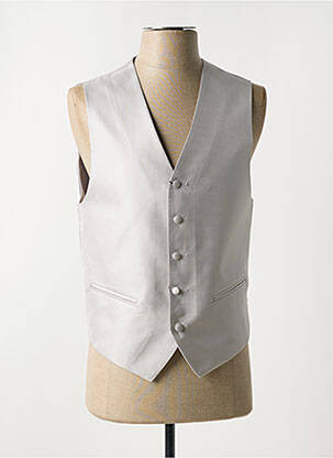 Gilet sans manche effet matière satinée gris JEAN DE SEY homme
