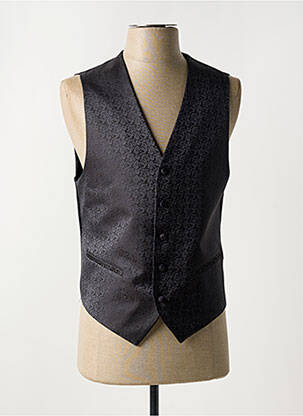 Gilet sans manche effet matière satinée noir JEAN DE SEY homme