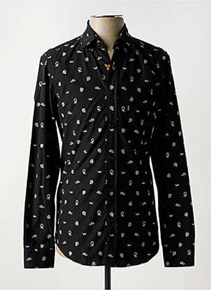 Chemise manches longues noir HUGO BOSS pour homme