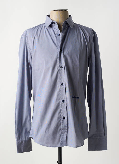 Chemise manches longues imprimé rayures bleu BIKKEMBERGS homme