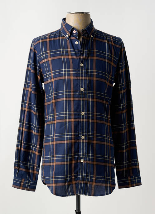 Chemise manches longues imprimé carreaux bleu PAUL SMITH homme