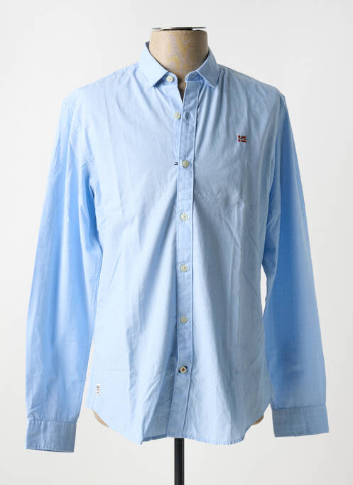Chemise manches longues imprimé carreaux bleu NAPAPIJRI homme