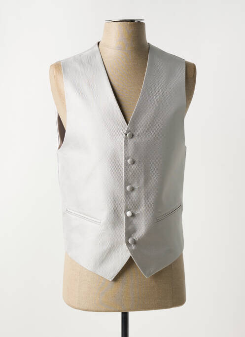 Gilet sans manche effet matière satinée gris JEAN DE SEY homme