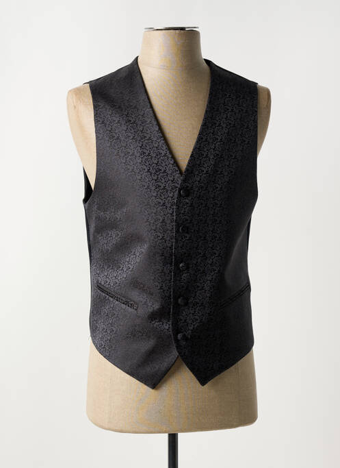 Gilet sans manche effet matière satinée noir JEAN DE SEY homme