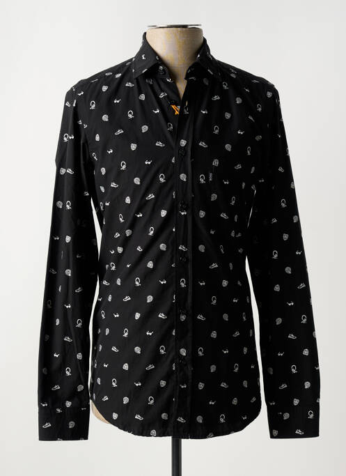 Chemise manches longues noir HUGO BOSS pour homme