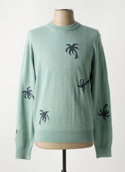 Pull col rond manches longues vert PAUL SMITH homme