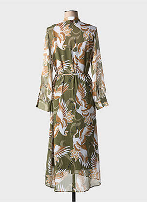 Robe longue manches longues manches longues vert HUGO BOSS femme
