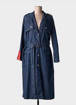 Trench poches sans capuche bleu HUGO BOSS femme