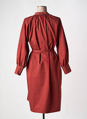 Robe mi-longue imprimé fantaisie manches longues orange HUGO BOSS femme