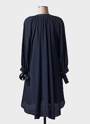Robe mi-longue coupe fluide manches longues bleu HUGO BOSS femme