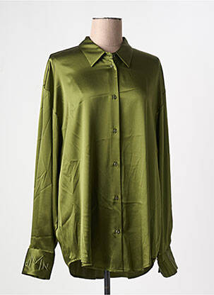 Chemisier coupe fluide manches longues vert DMN femme