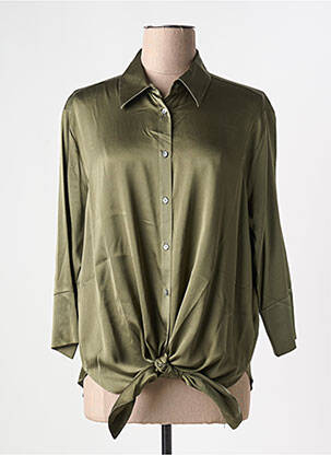 Chemisier fermeture boutonnée sur le devant manches 3/4 vert HER SHIRT femme