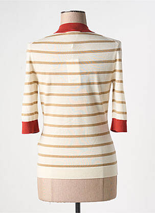 Pull coupe cintrée manches courtes beige HUGO BOSS femme