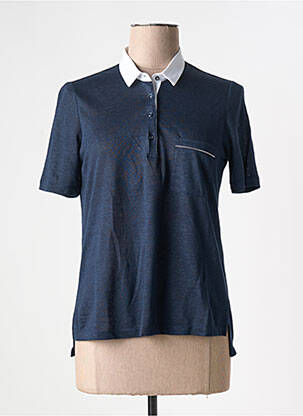 Polo tissage jersey manches courtes bleu GRAN SASSO femme