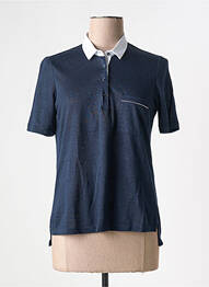 Polo sérigraphie avec strass manches courtes bleu GRAN SASSO femme