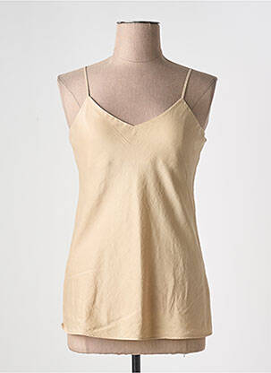 Top stretch fines bretelles beige HUGO B2 femme
