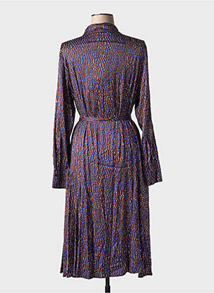 Robe mi-longue imprimé fantaisie manches longues violet HUGO BOSS femme