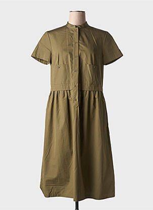 Robe mi-longue manches courtes manches courtes vert ASPESI femme