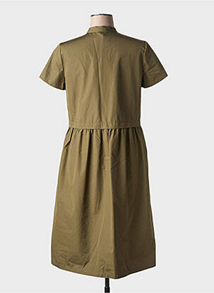 Robe mi-longue manches courtes manches courtes vert ASPESI femme