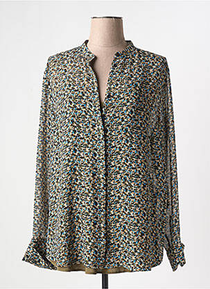 Chemisier col mao manches longues vert HUGO BOSS femme