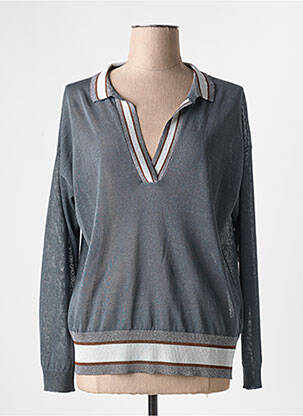 Pull stretch manches longues gris FABIANA FILIPPI femme
