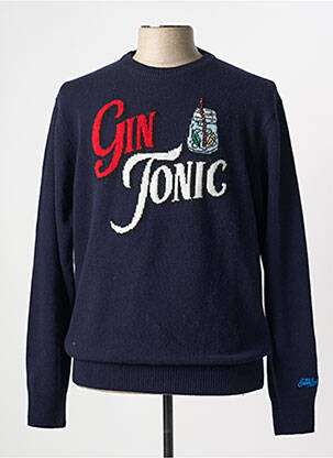 Pull tissage jacquard manches longues bleu MC2 SAINT BARTH homme