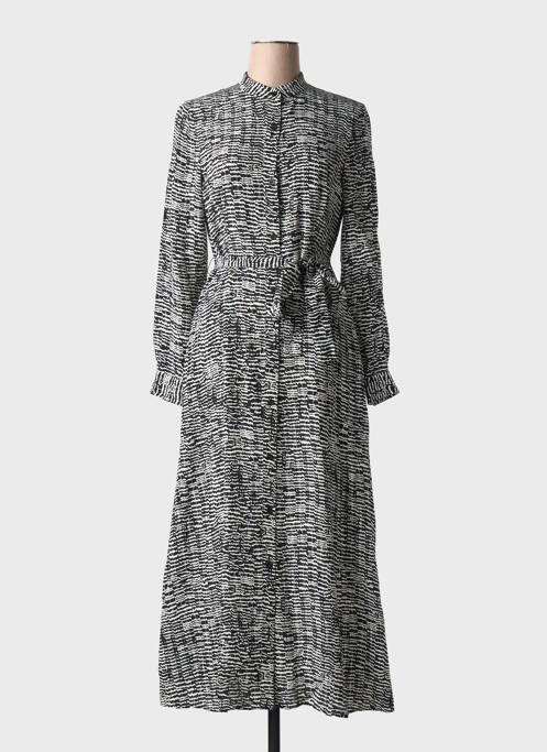 Robe longue imprimé fantaisie manches longues noir HUGO BOSS femme