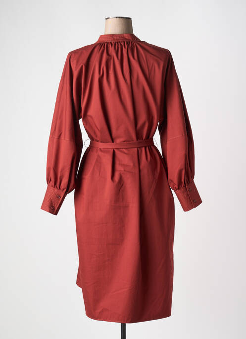 Robe mi-longue imprimé fantaisie manches longues orange HUGO BOSS femme