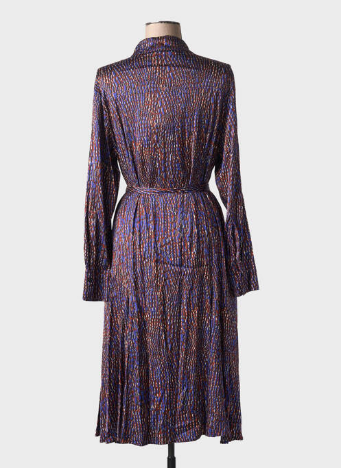 Robe mi-longue imprimé fantaisie manches longues violet HUGO BOSS femme