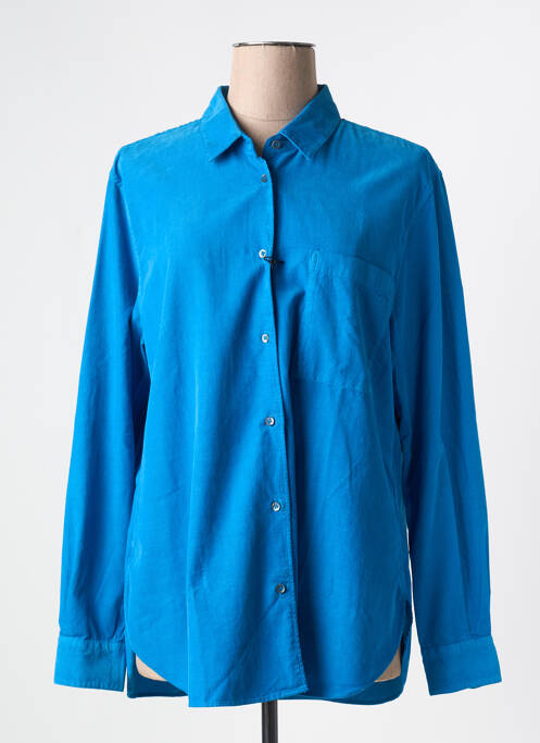 Chemisier coupe cintrée manches longues bleu ASPESI femme