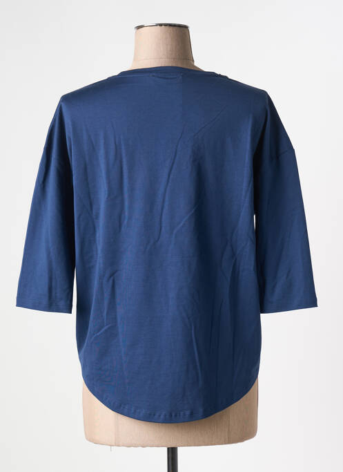 T-shirt col v manches 3/4 bleu WHYCI MILANO femme