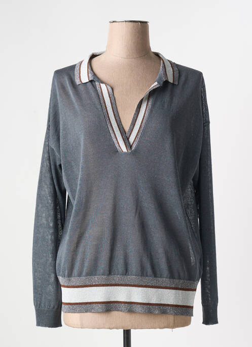 Pull stretch manches longues gris FABIANA FILIPPI femme