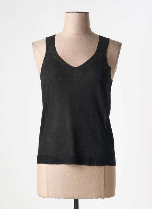 Pull coupe cintrée sans manche noir D.EXTERIOR femme