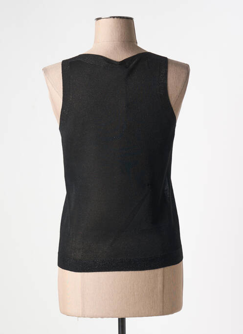 Pull coupe cintrée sans manche noir D.EXTERIOR femme