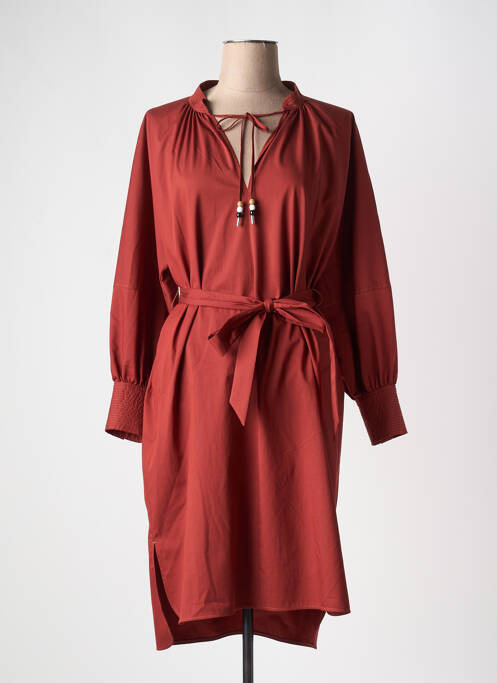 Robe mi-longue orange HUGO BOSS pour femme