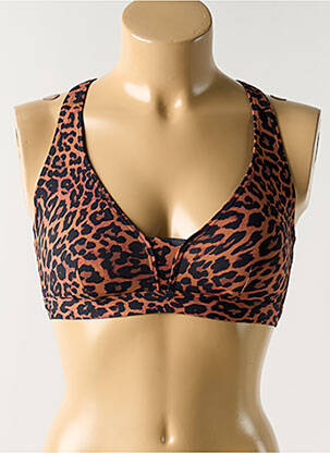 Haut de maillot de bain stretch haut soutien-gorge avec mousse de rembourrage amovible marron PRIMADONNA femme