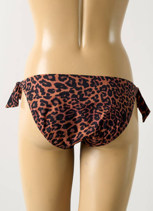 Bas de maillot de bain tissage satiné bikini marron PRIMA DO3 femme