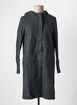 Manteau long a capuche a capuche gris ARELINE femme
