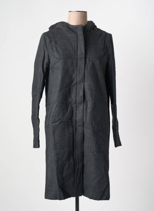 Manteau long a capuche a capuche gris ARELINE femme